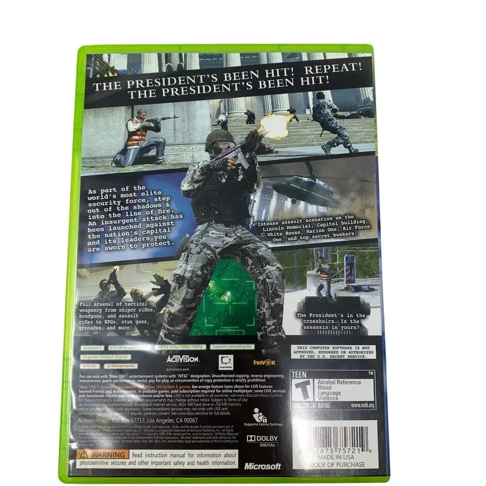 Secret Service Microsoft Xbox 360 Complete CIB Tested Working Video Game